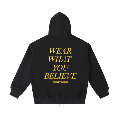 “Loved by Christ” Essential Heavyweight Hoodie [Black]