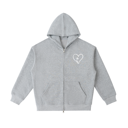 “Loved by Christ” Essential Heavyweight Hoodie [Grey]