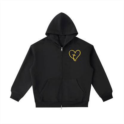 “Loved by Christ” Essential Heavyweight Hoodie [Black]